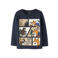 NAME IT MINI longsleeve met print - donkerblauw