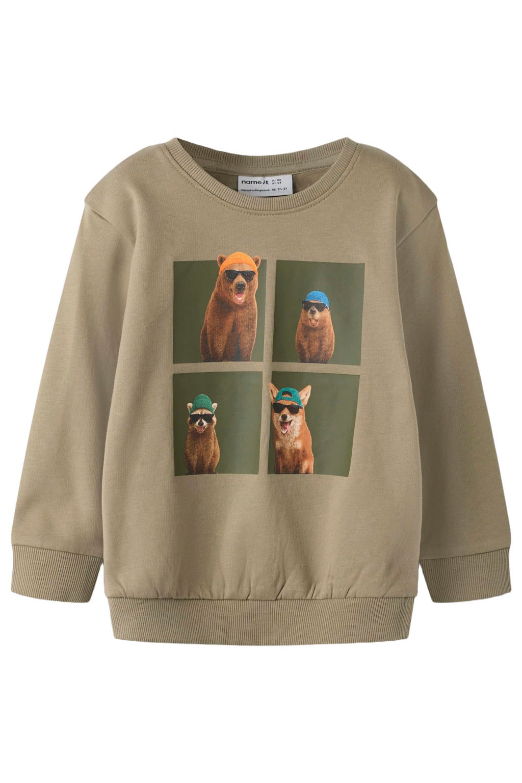 NAME IT MINI sweater met print - bruin