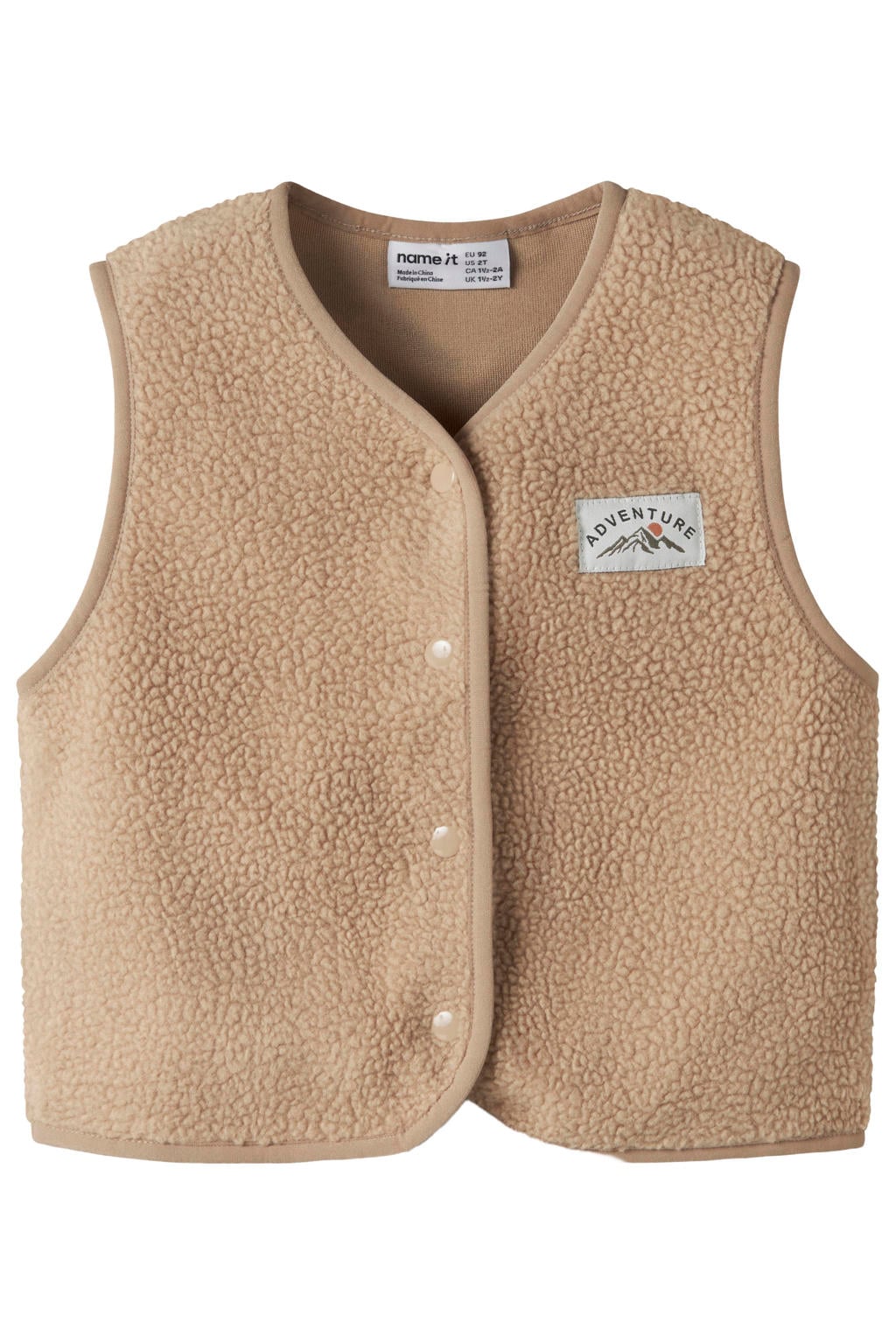 NAME IT MINI teddy gilet - lichtbruin