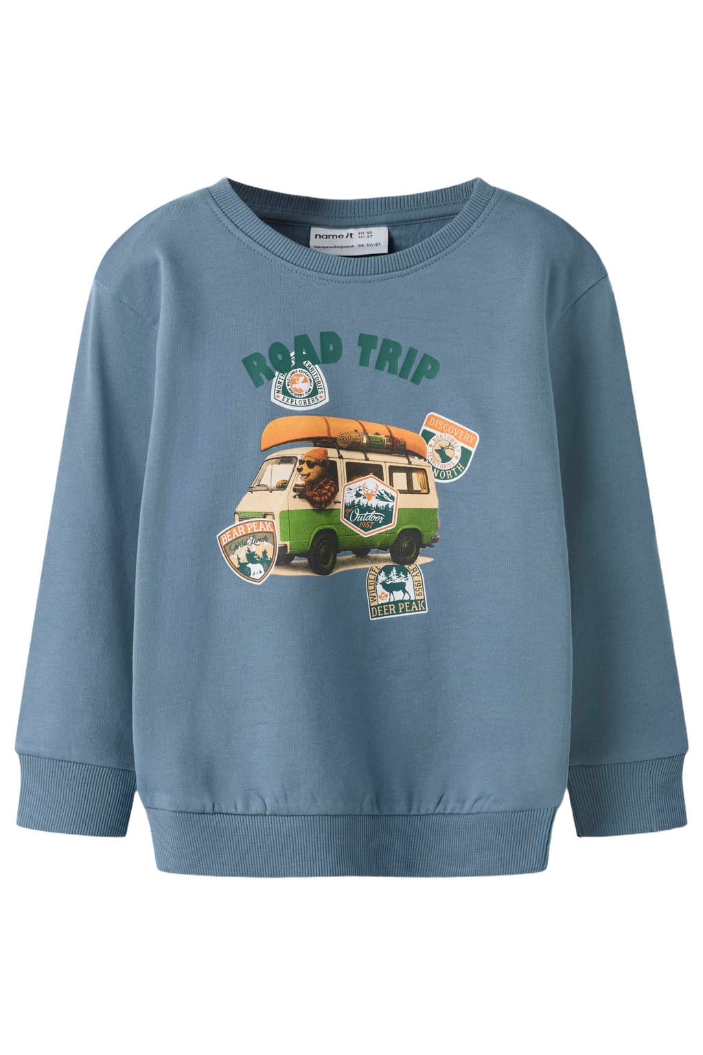 NAME IT MINI sweater met print - blauw