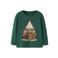 NAME IT MINI longsleeve met borduursels en print - groen