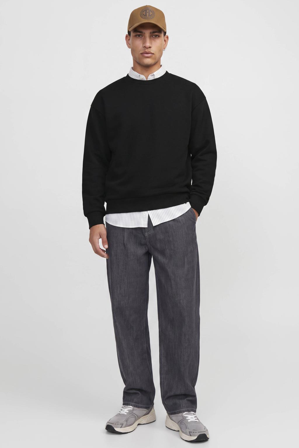 JACK & JONES ADDITIONALS JACOLLIE relaxed fit sweater - zwart