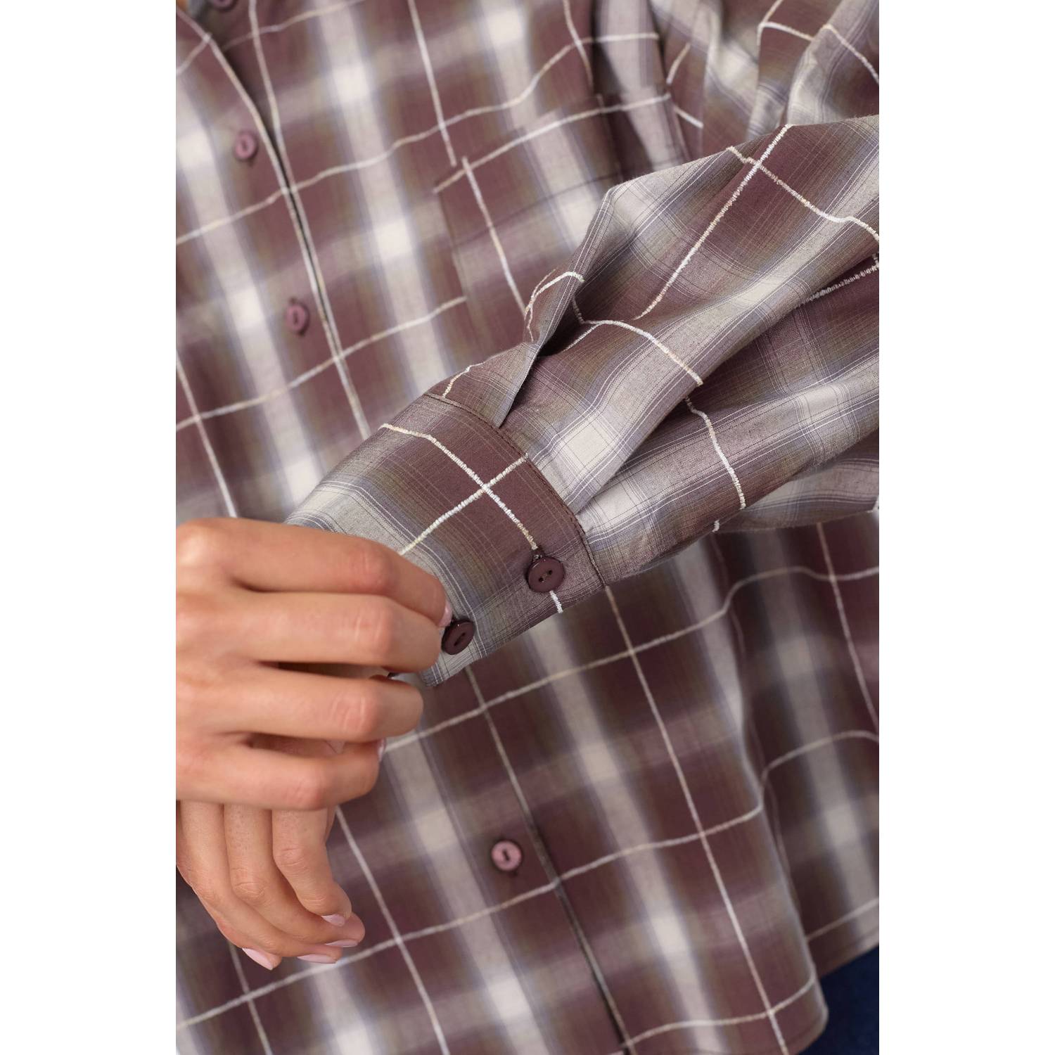 SisterS Point geruite blouse bruin