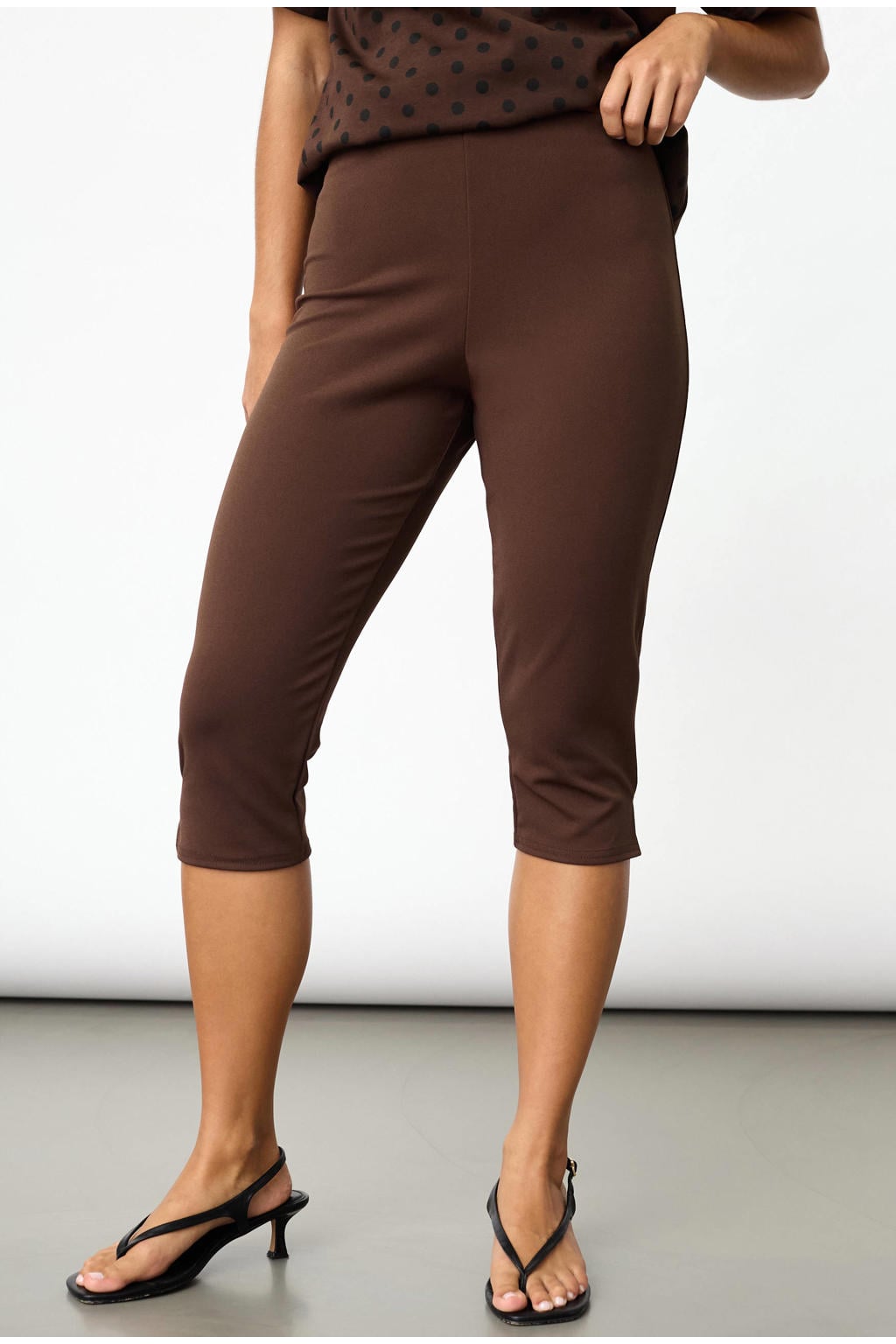 SisterS Point slim fit capribroek - bruin