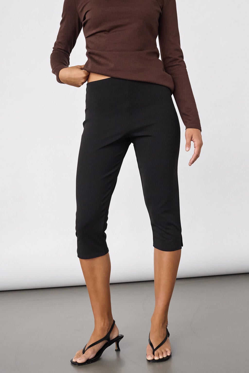 SisterS Point slim fit capribroek - zwart