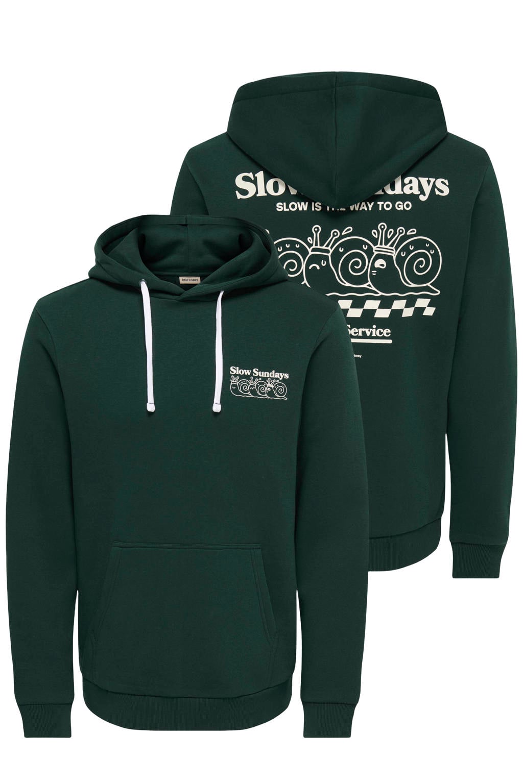 ONLY & SONS regular fit hoodie met backprint - pine grove