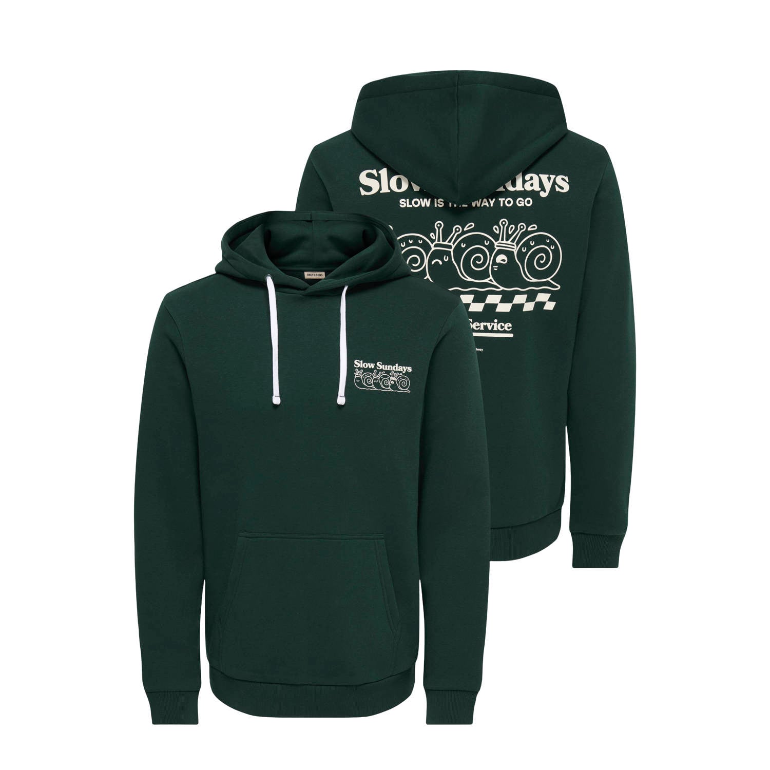 ONLY & SONS regular fit hoodie met backprint pine grove