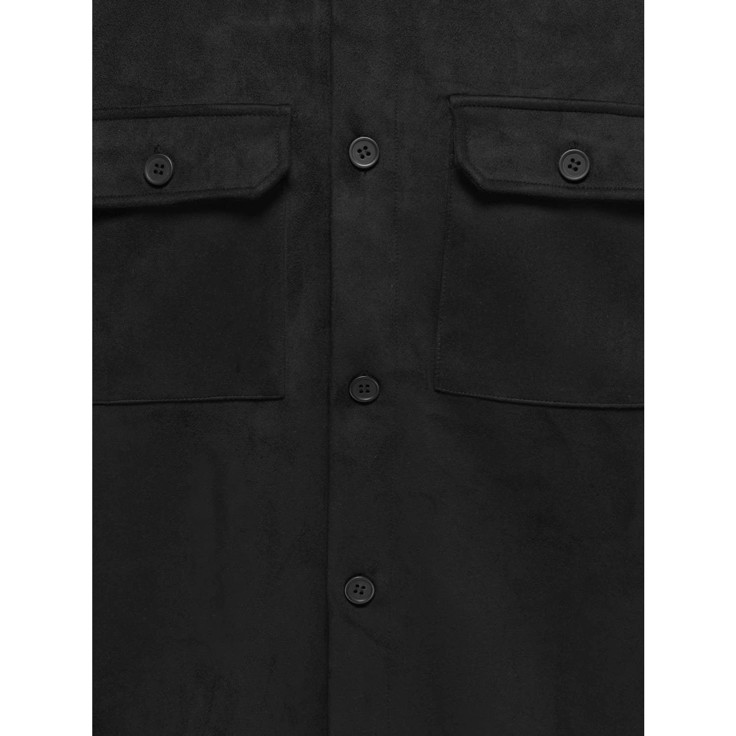 ONLY & SONS suèdelook regular fit overshirt zwart