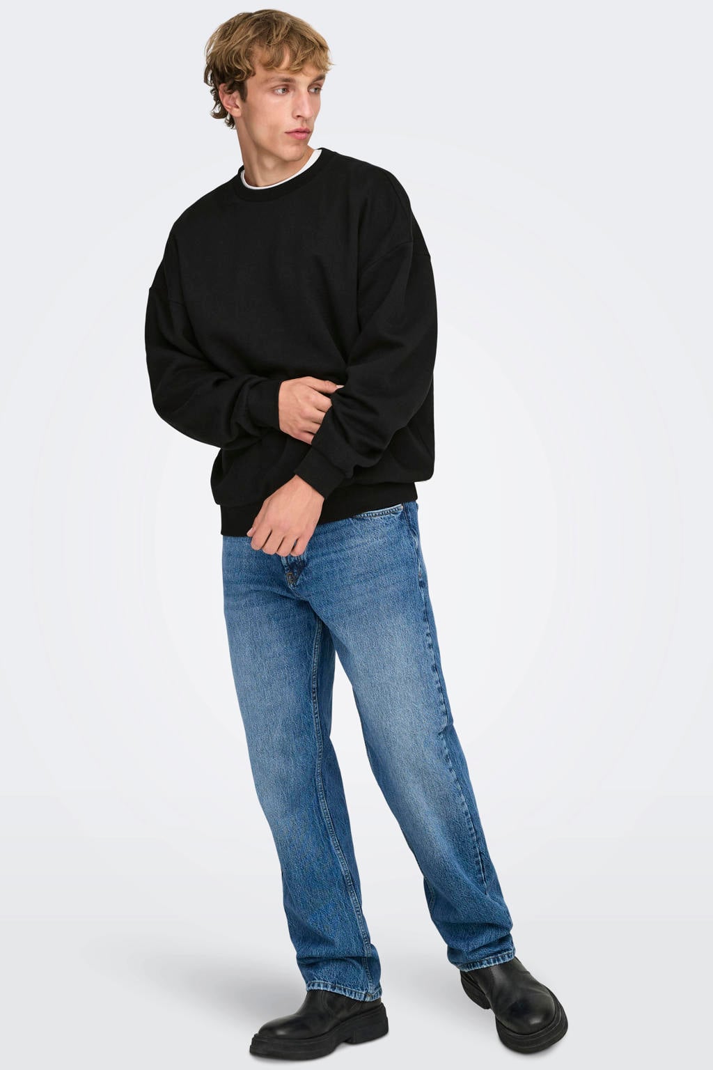 ONLY & SONS oversized sweater - zwart