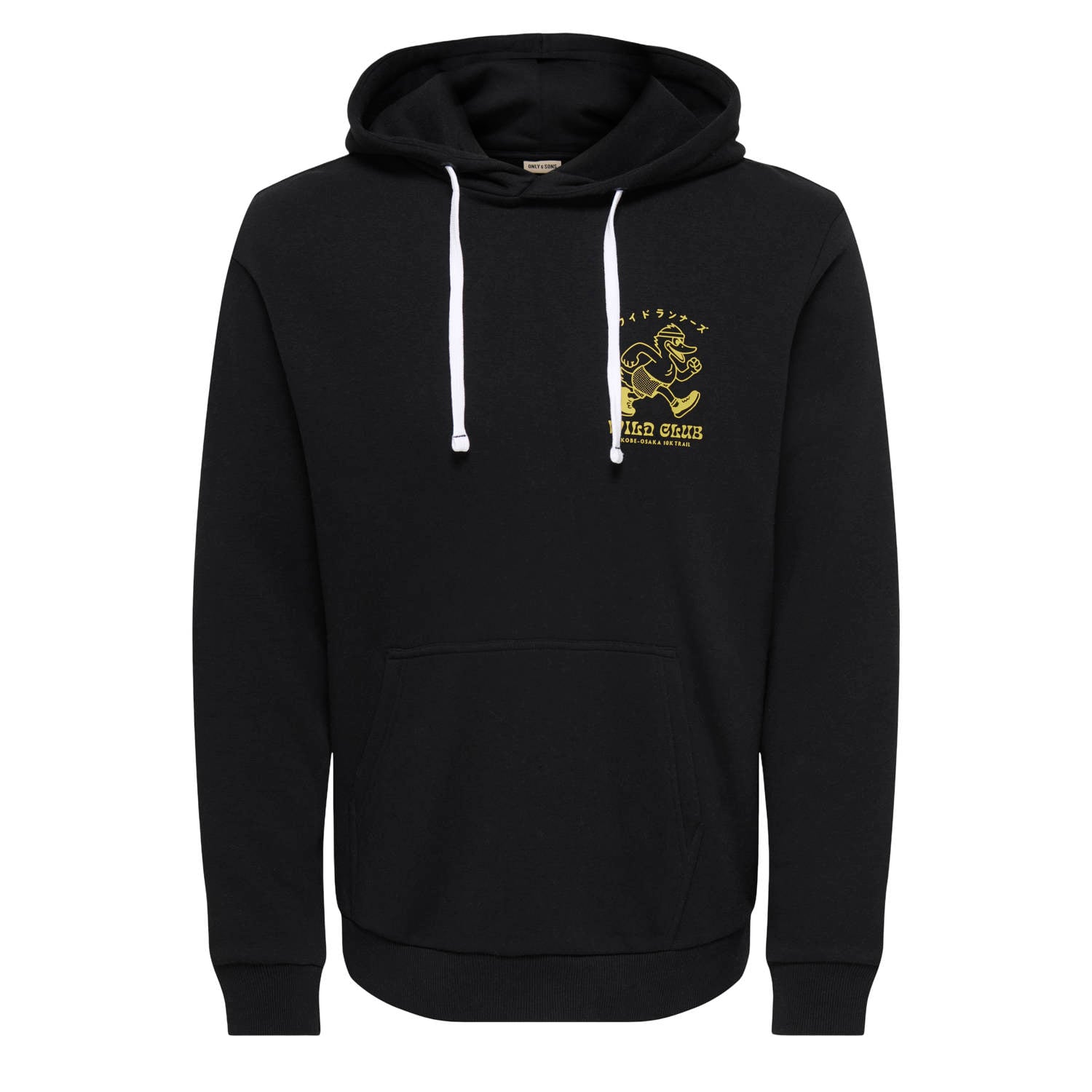 ONLY & SONS regular fit hoodie met backprint zwart