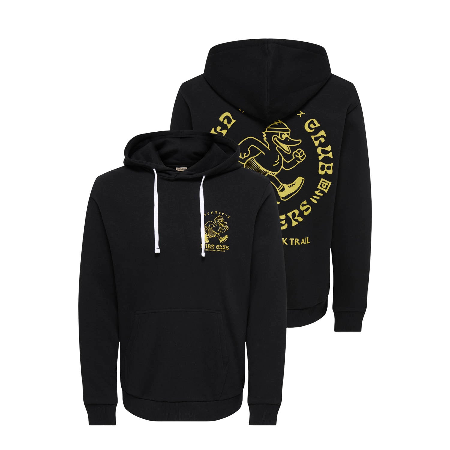 ONLY & SONS regular fit hoodie met backprint zwart