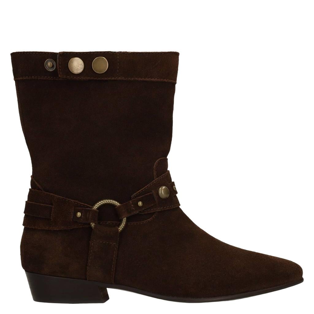 Manfield western suède cowboylaarzen - donkerbruin