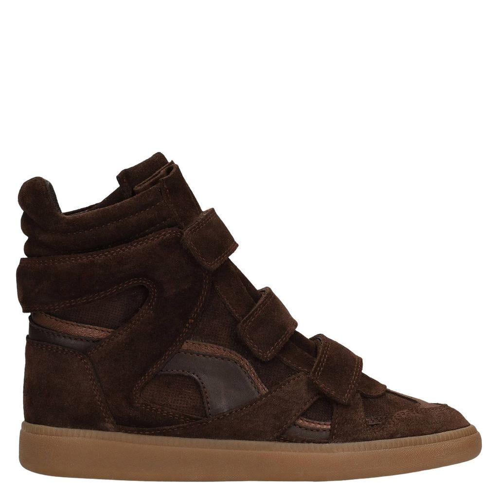 Manfield suède sneakers met sleehak - bruin
