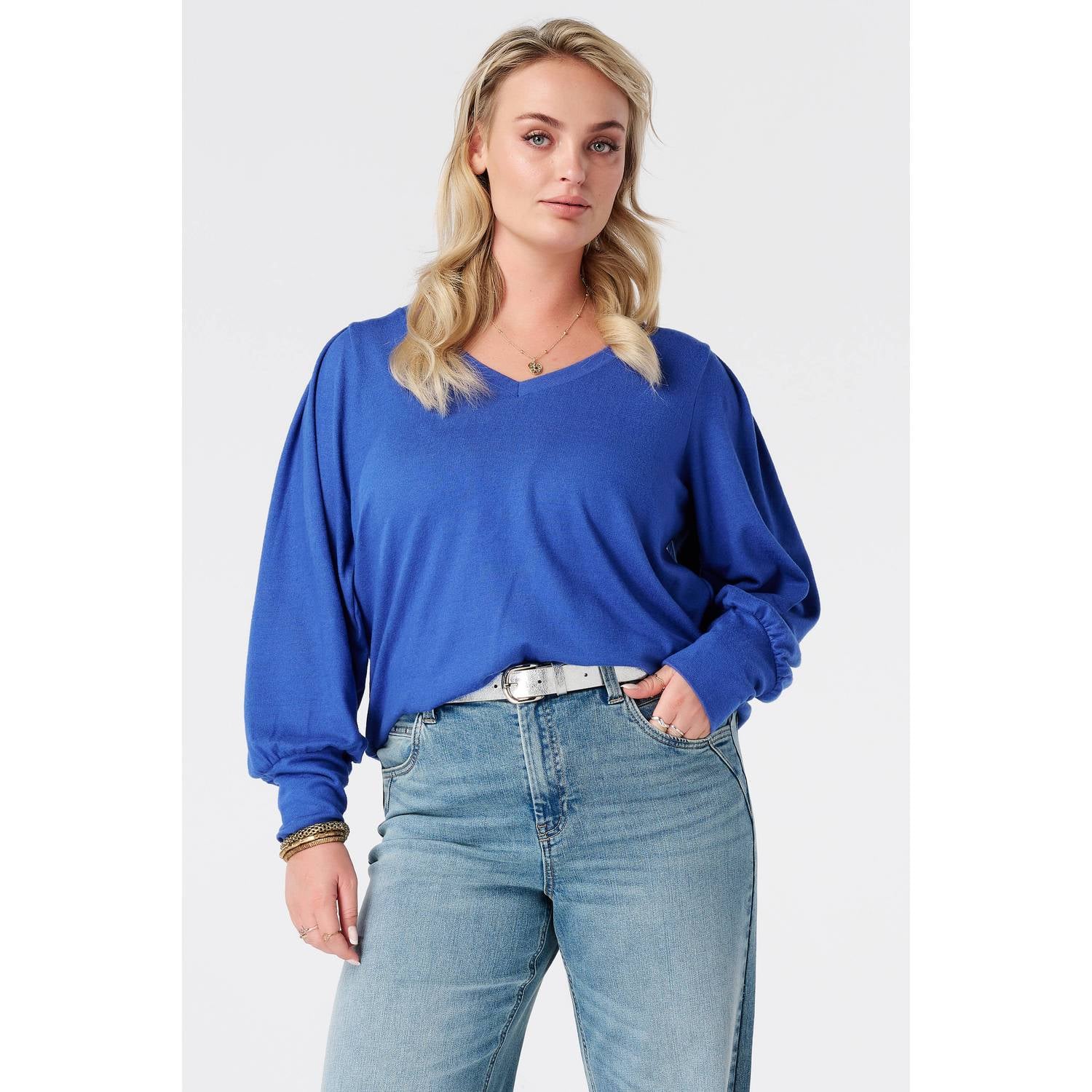 MS Mode pullover blauw