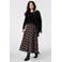 MS Mode Plus Size geruite midi rok - bruin/zwart