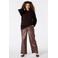 MS Mode imitatieleren flared broek - bruin