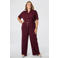 MS Mode Plus Size jumpsuit met ceintuur - donkerrood