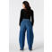 MS Mode Plus Size barrel jeans met ceintuur - medium blue denim