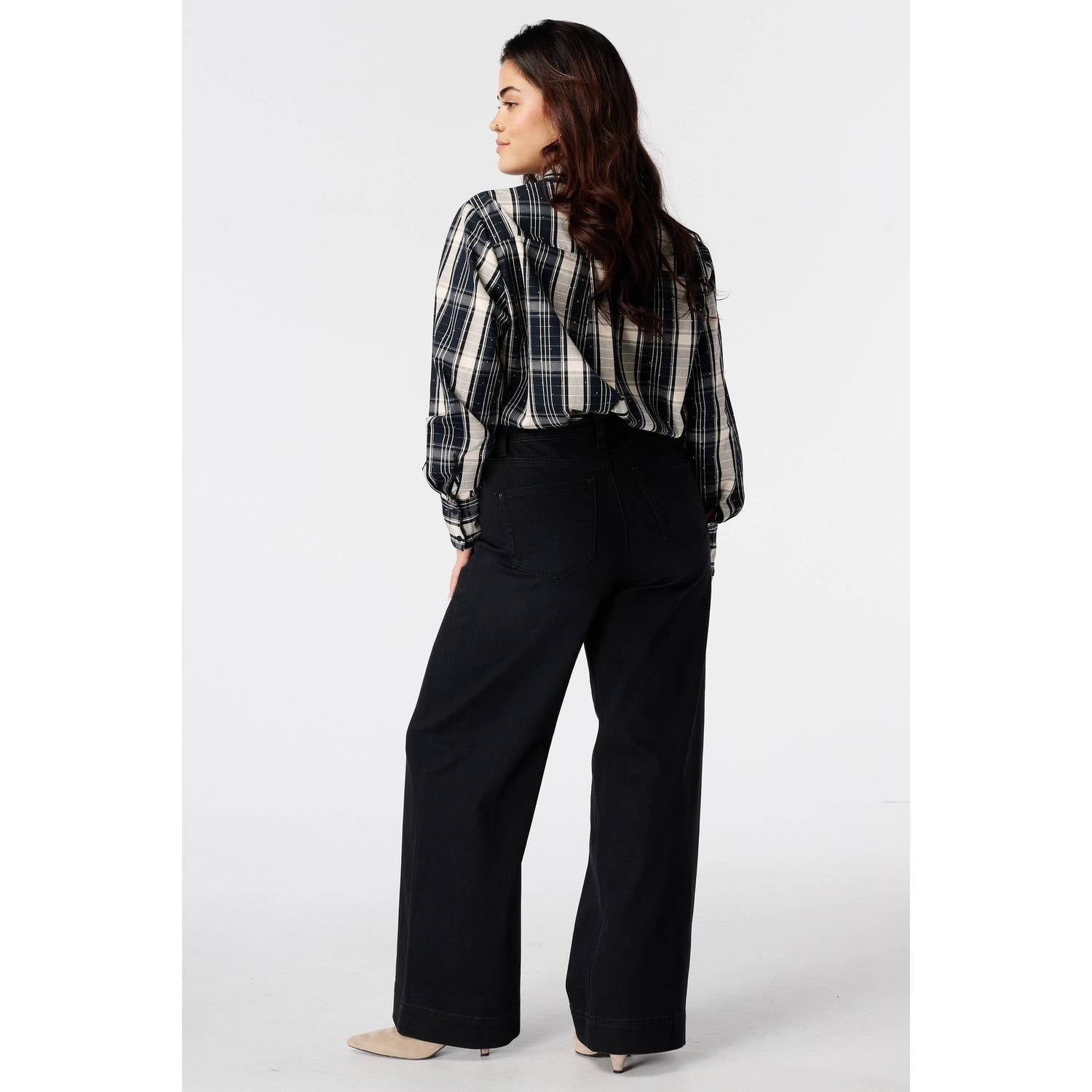 MS Mode wide leg jeans zwart