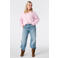MS Mode Plus Size gebreide trui met wol - lichtroze