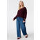 MS Mode Plus Size gebreide trui met wol - donkerrood