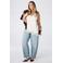 MS Mode Plus Size asymmetrische top - crème