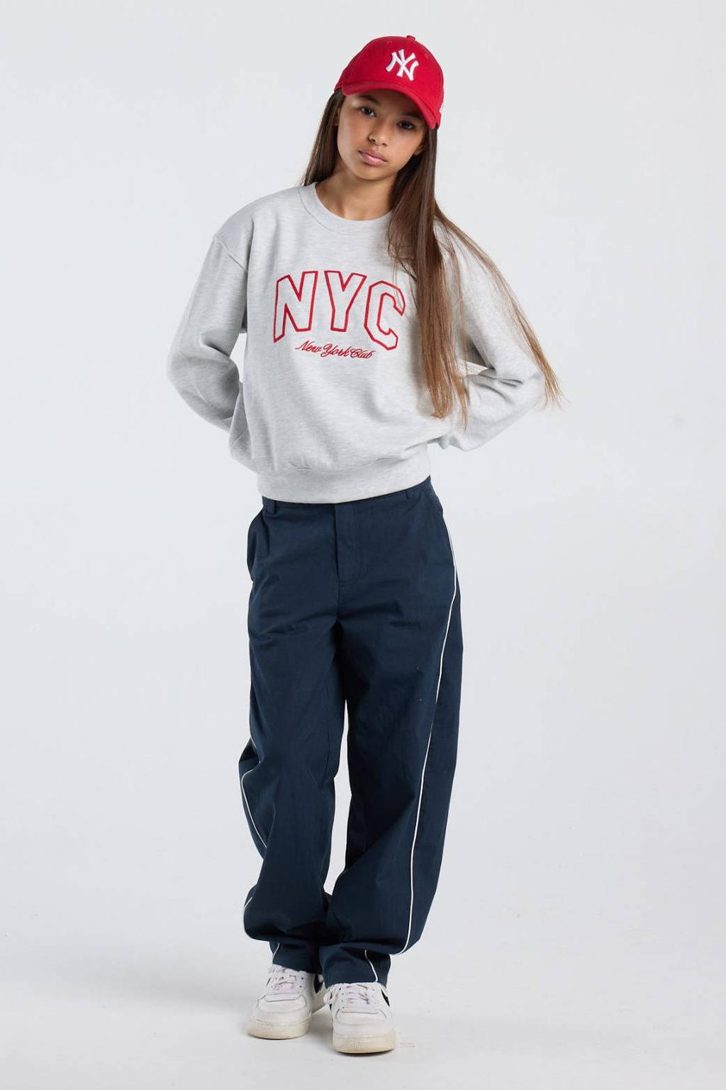 America Today sweater met tekstprint - grijs