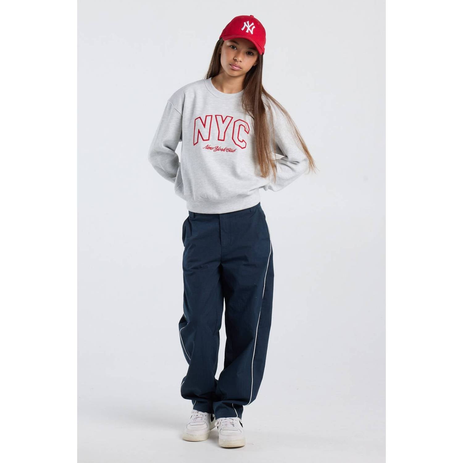 America Today sweater met tekstprint grijs