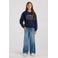 America Today sweater met tekst - donkerblauw