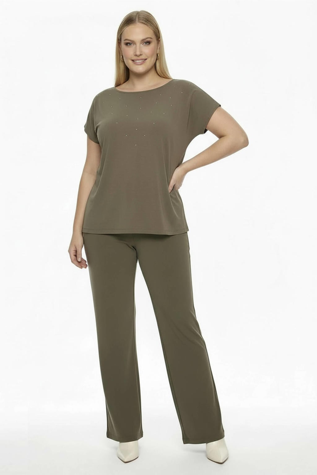 YOEK Plus Size singlet - lichtgroen
