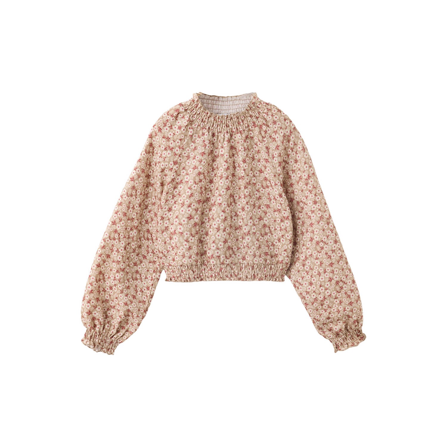 Mango Kids gebloemde blousetop beige