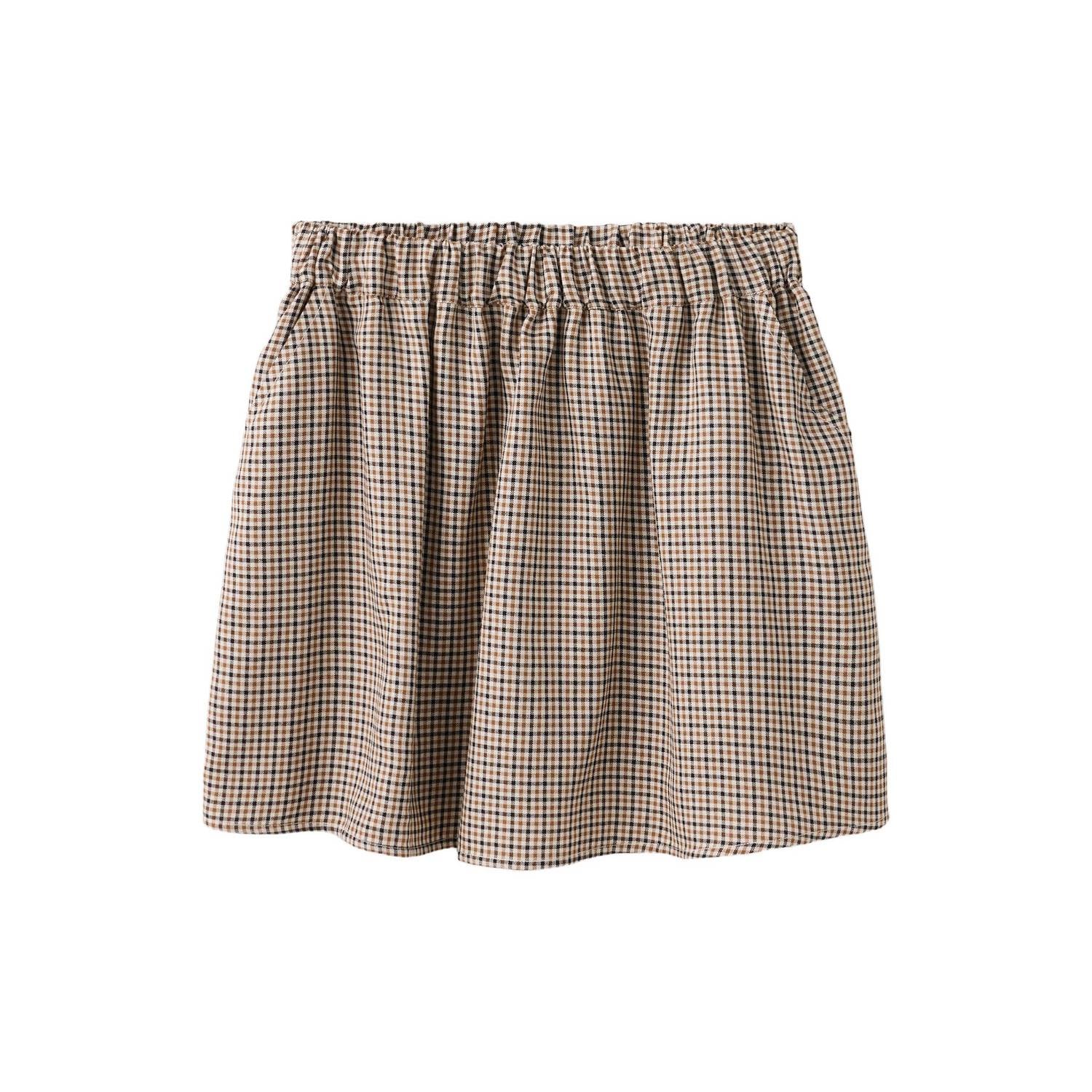 Mango Kids geruite korte rok beige