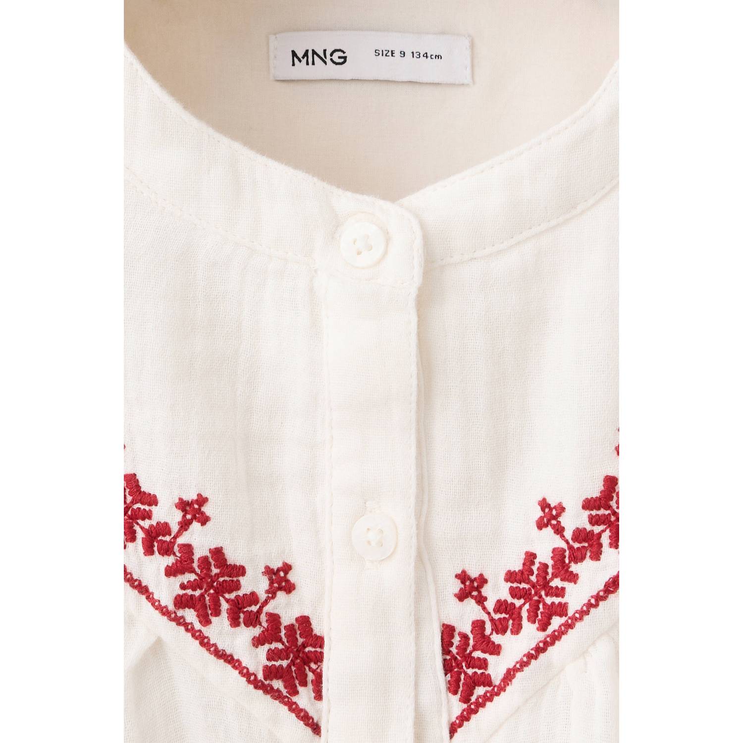 Mango Kids blouse met borduursels ecru