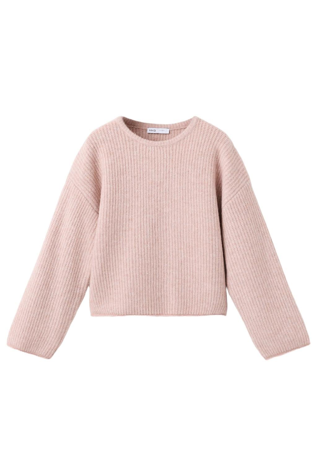 Mango Kids rechtvallende gebreide trui - roze