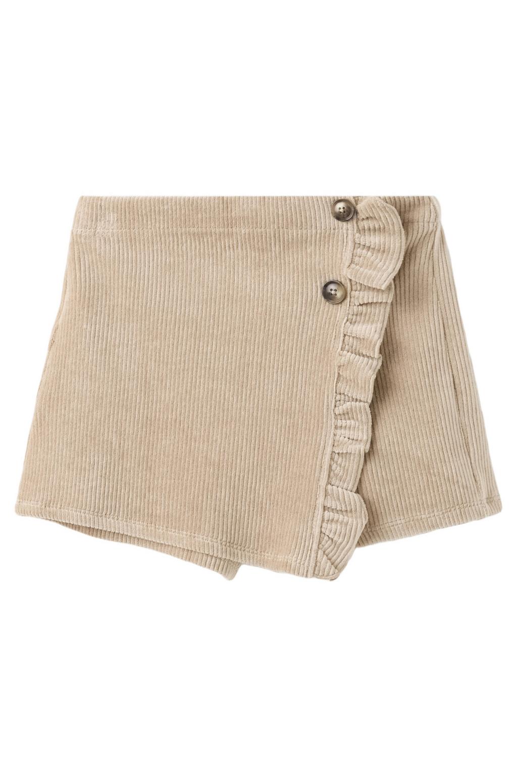 Beige meisjes Mango Kids van corduroy met elastische tailleband en effen