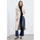 Mango wintermantel met ceintuur en wol - beige