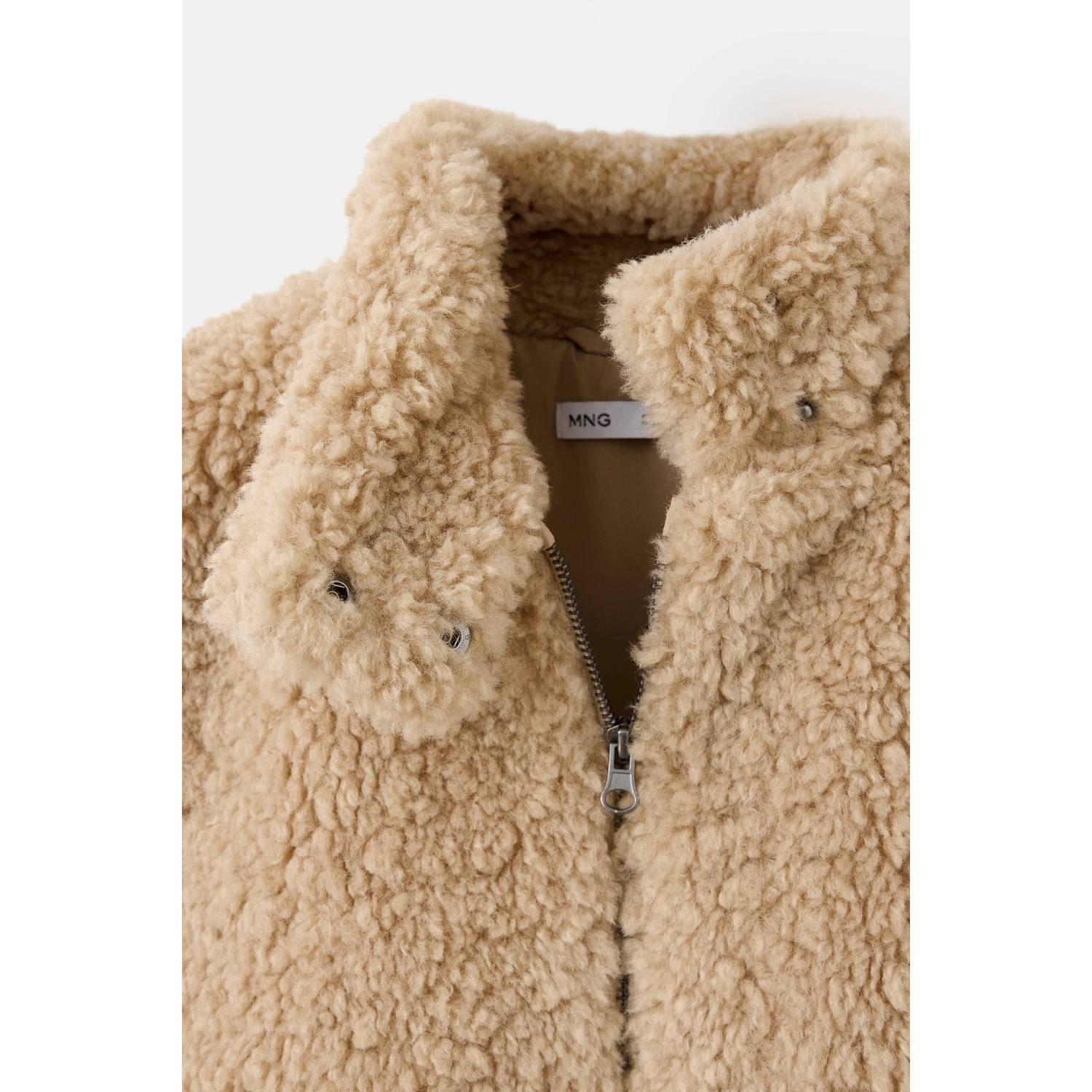 Mango Kids teddy bodywarmer lichtbruin