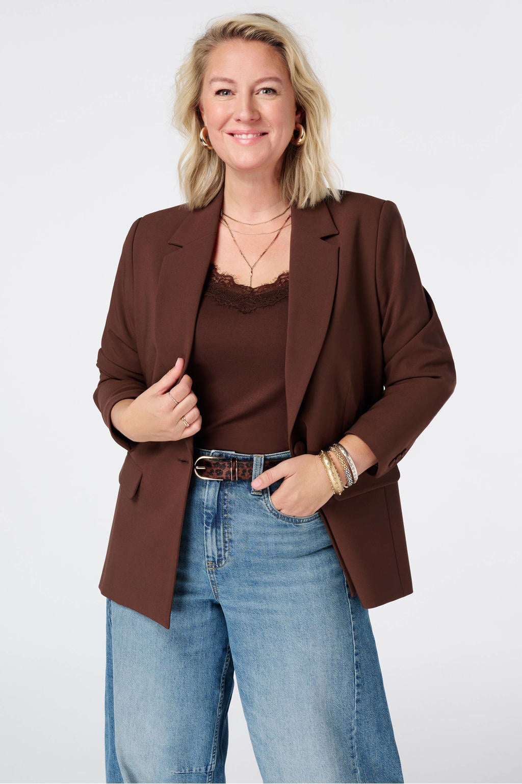 MS Mode Plus Size regular blazer - bruin