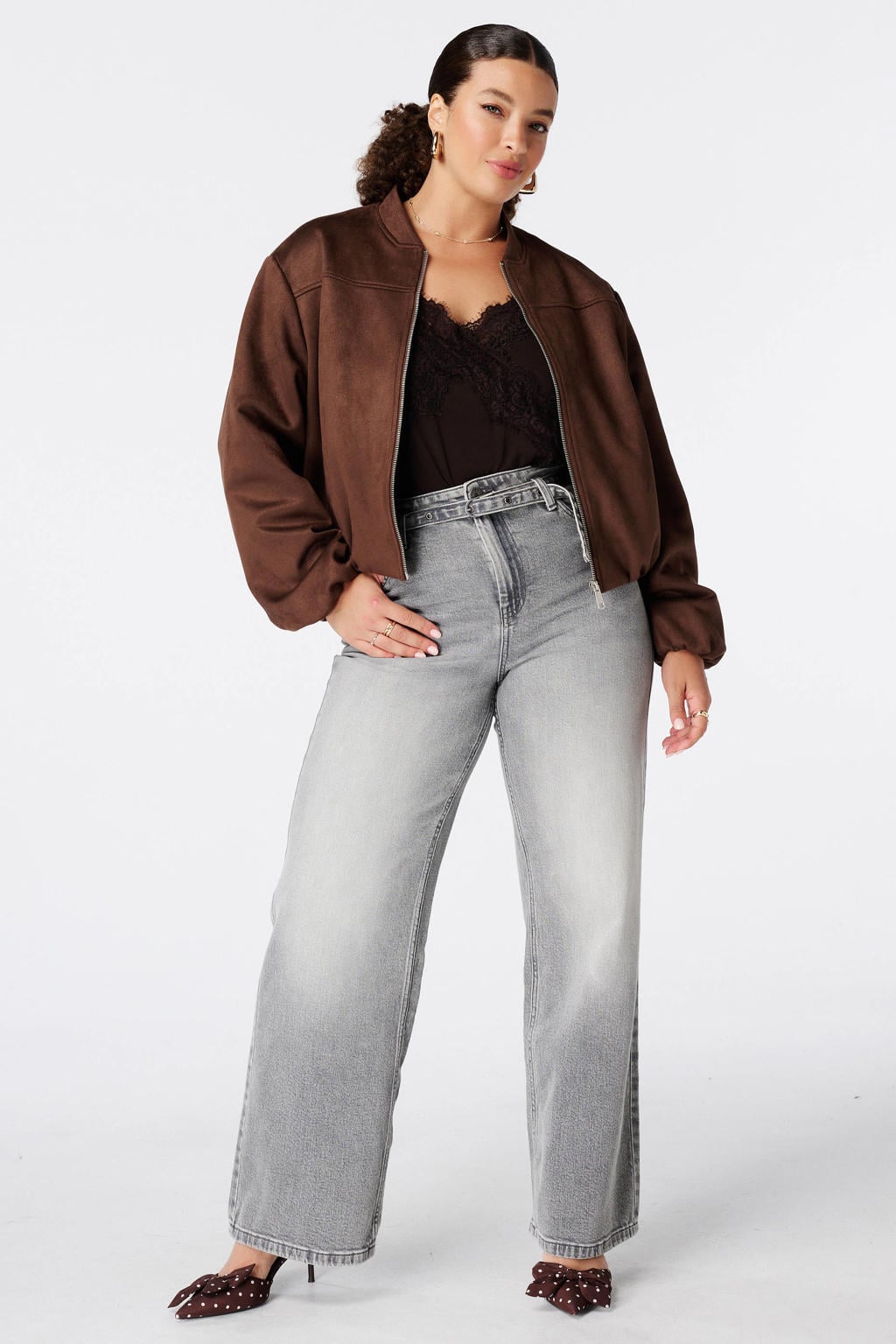 MS Mode Plus Size bomberjack - bruin