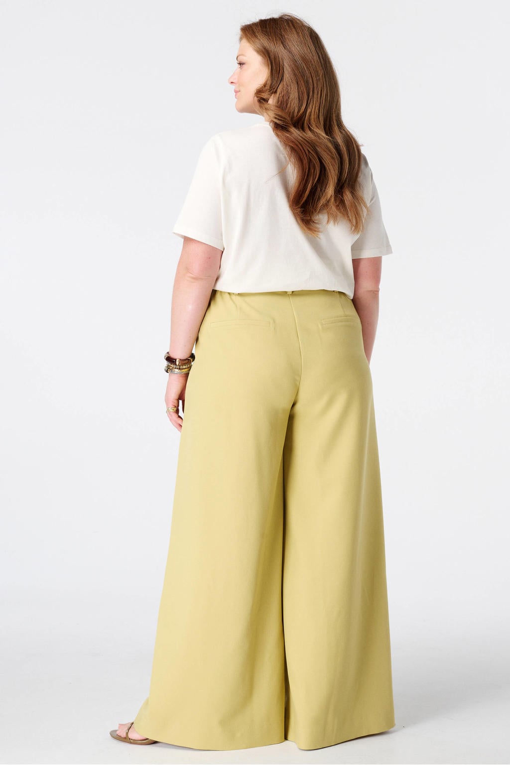 MS Mode Plus Size wide leg broek - limegroen