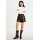 Cache Cache imitatieleren wide leg casual short met ruches - donkerbruin