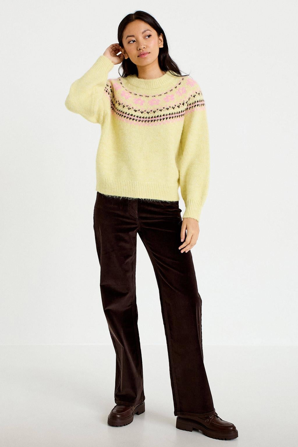 Cache Cache fluwelen bootcut casual broek - donkerbruin