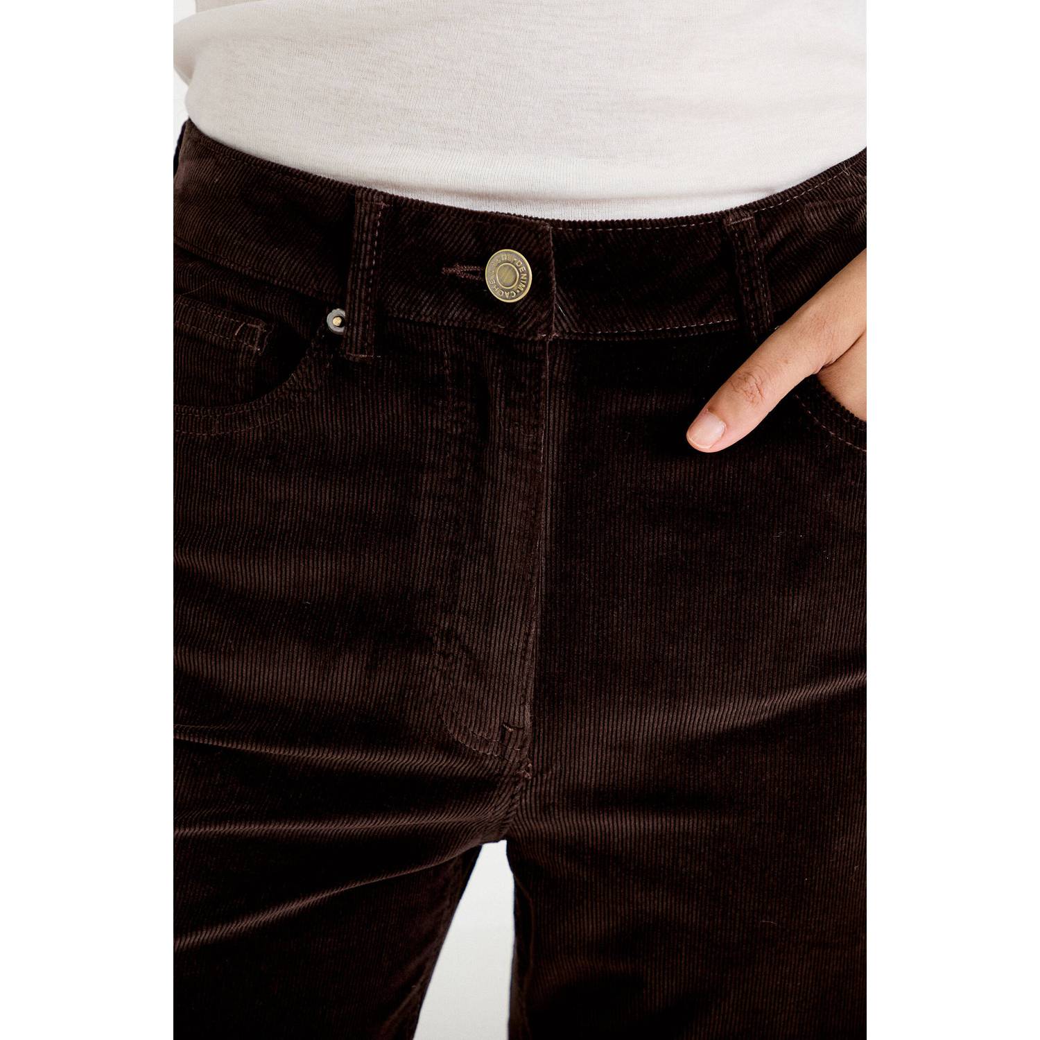 Cache fluwelen bootcut casual broek donkerbruin