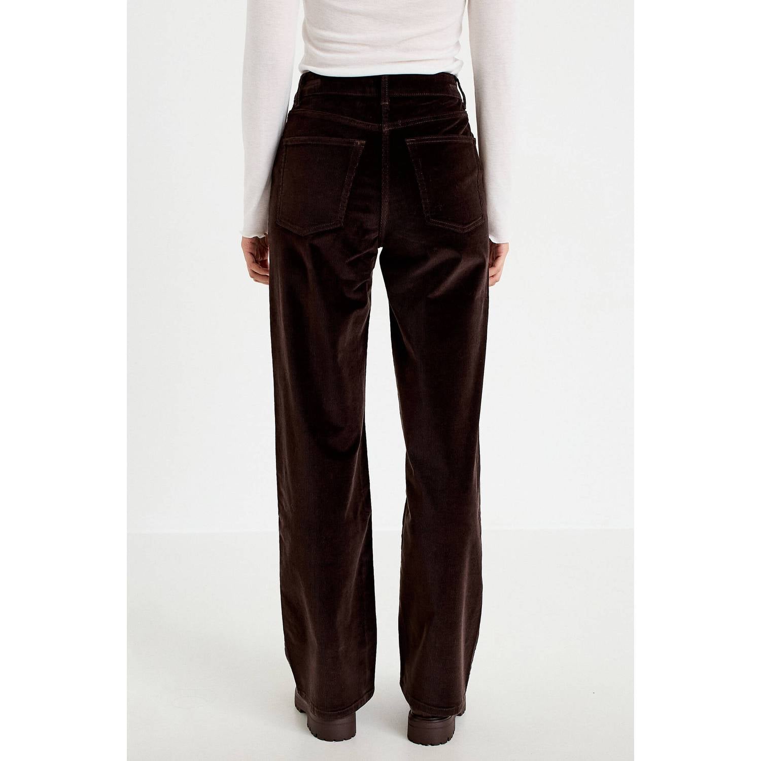 Cache fluwelen bootcut casual broek donkerbruin
