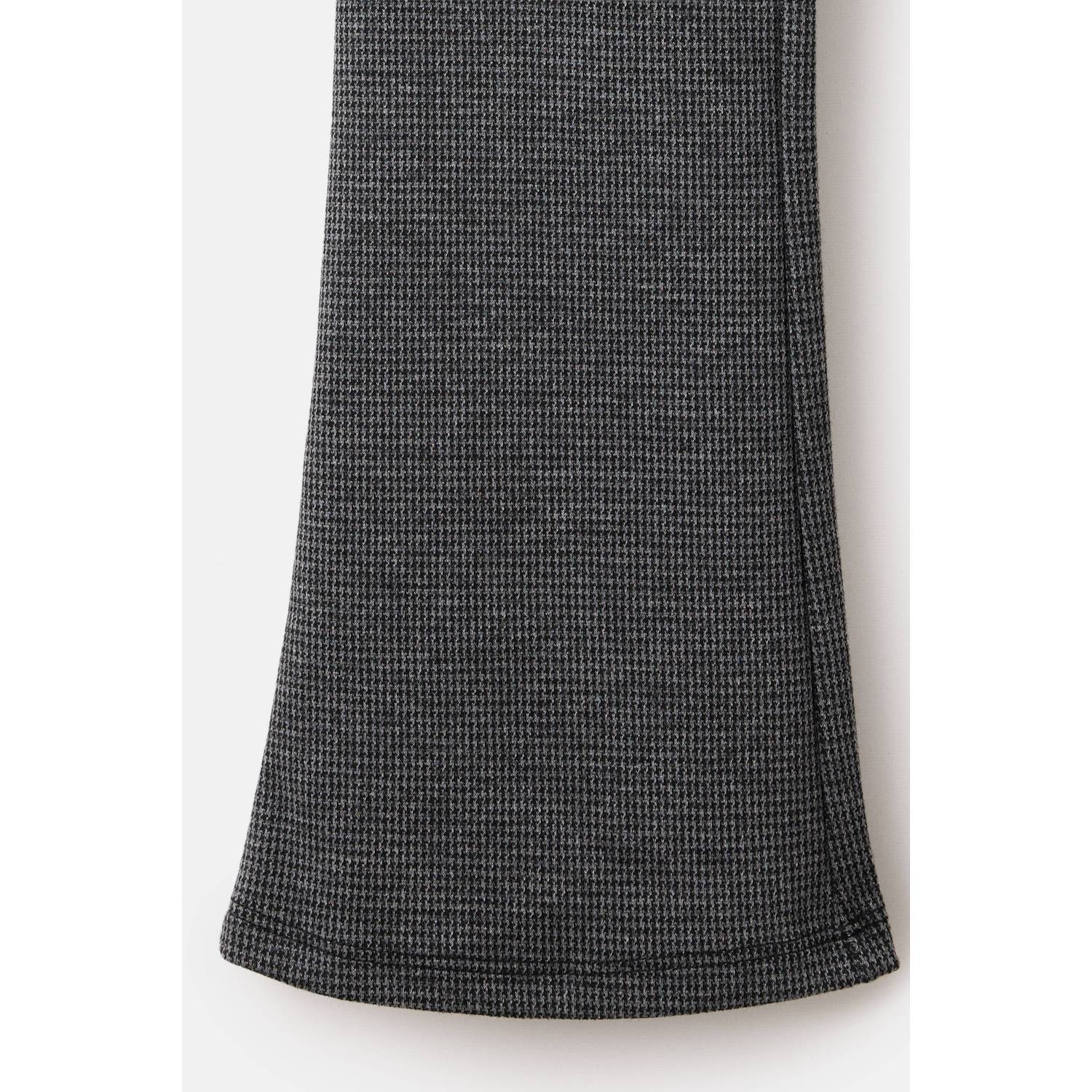 Mango Kids flared geruite legging antraciet