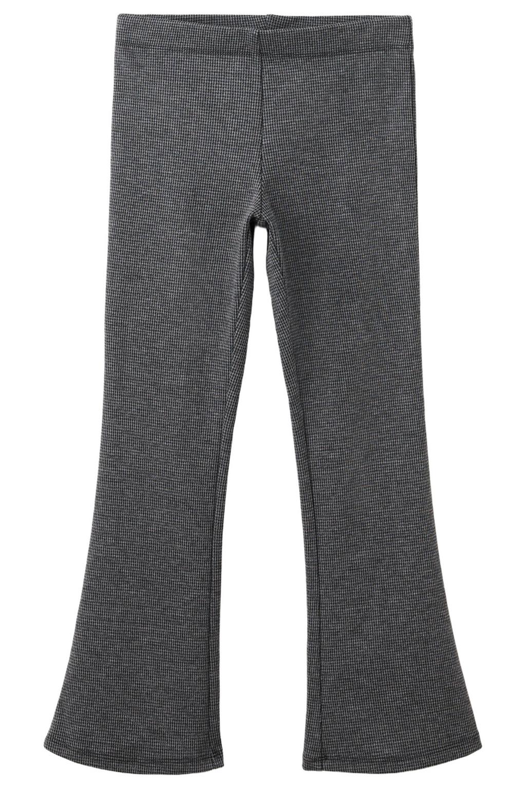 Mango Kids flared geruite legging - antraciet