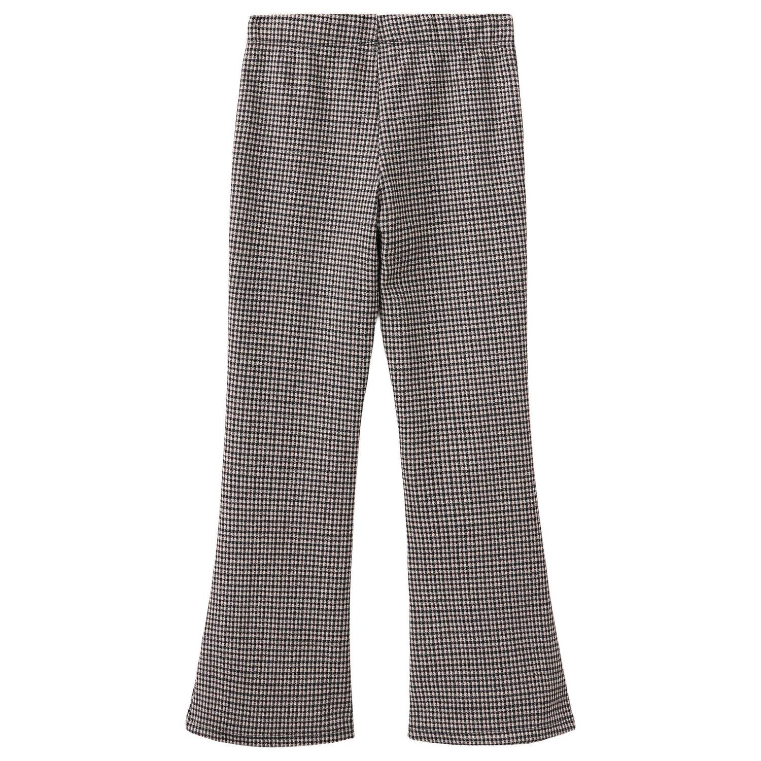 Mango Kids flared geruite legging beige zwart