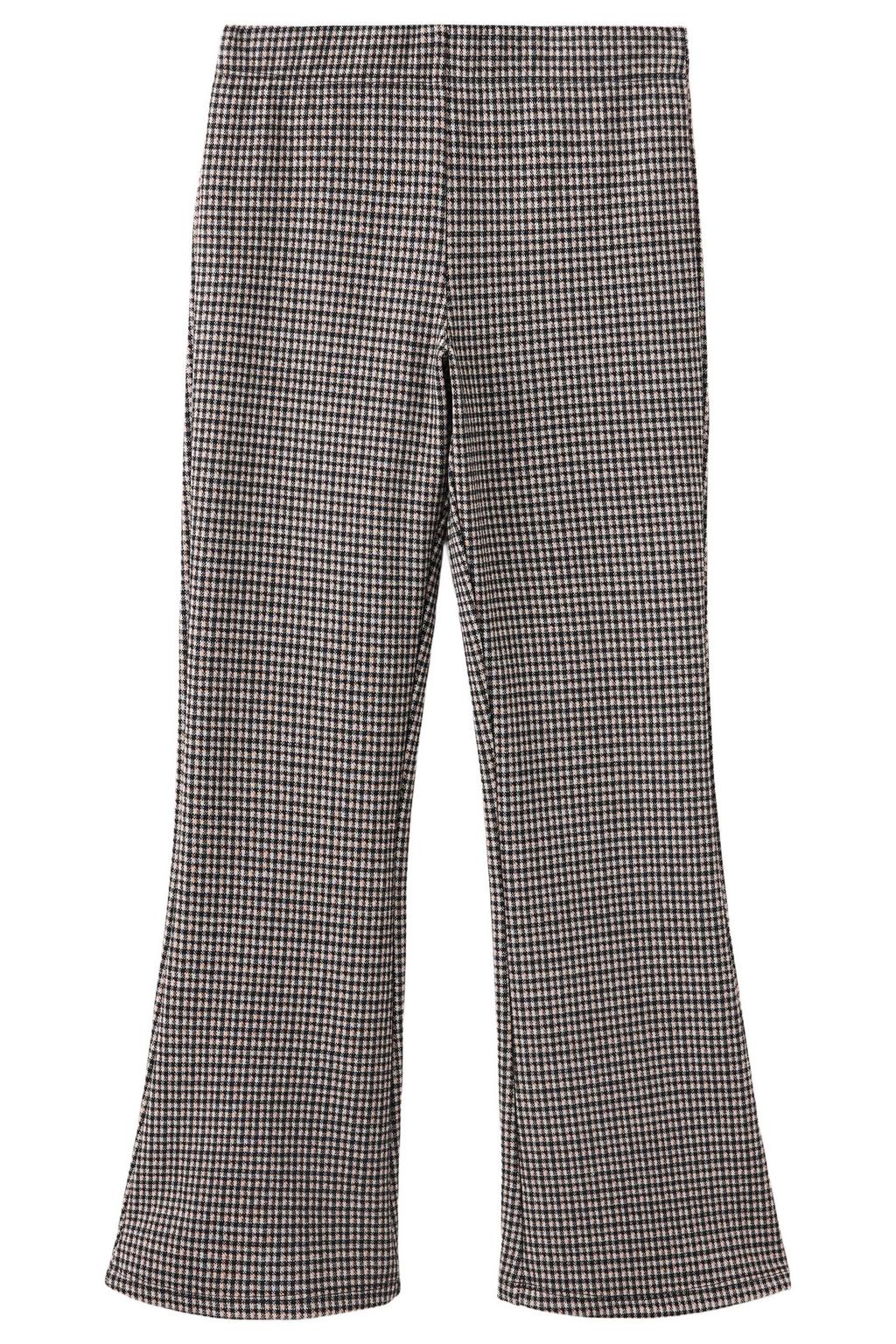 Mango Kids flared geruite legging - beige/zwart