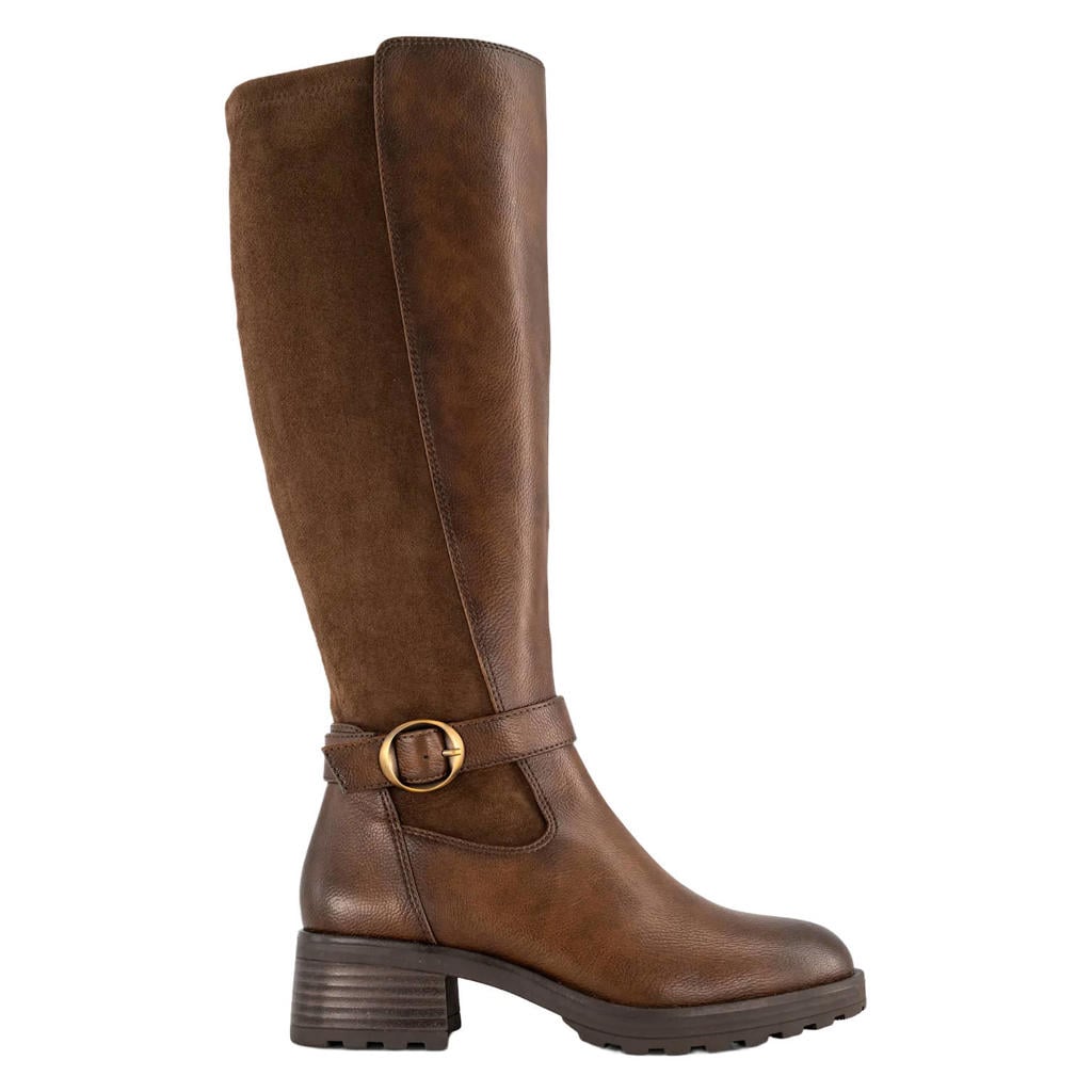 Bruine dames Easy Street hoge laarzen - van textiel met ritssluiting