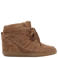 Manfield suède sneakers met sleehak - taupe